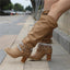 Slouch Knee High Boots | Studded Buckle Western Boots for Women – AVA