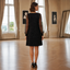 Evening Gown | Classic V-Neckline, Shimmering Sleeves