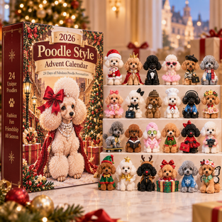 Poodle Advent Calendar 2026 with 24 Collectible Figures