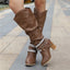 Slouch Knee High Boots | Studded Buckle Western Boots for Women – AVA