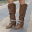 Slouch Knee High Boots | Studded Buckle Western Boots for Women – AVA