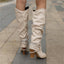 Slouch Knee High Boots | Studded Buckle Western Boots for Women – AVA