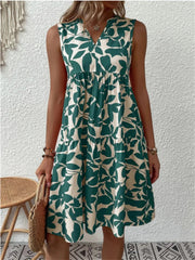 A-Line Dress | Floral Print, V-Neckline 0