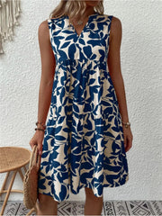 A-Line Dress | Floral Print, V-Neckline 1