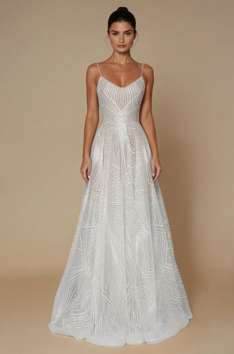 A-line Dress | Pleated Skirt, Shimmering Sequins 0
