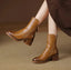 Ankle Boots | Black Leather, Block Heel, Side Zip 0