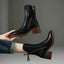 Ankle Boots | Black Leather, Block Heel, Side Zip 3