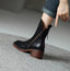 Ankle Boots | Black Leather, Block Heel, Side Zip 4