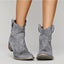 Ankle Boots | Western Stitching, Flat Block Heel Suede 3
