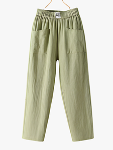 Ankle Pants | Straight Leg, Elastic Waist, Pockets 1