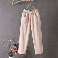 Ankle Pants | Straight Leg, Elastic Waist, Pockets 3