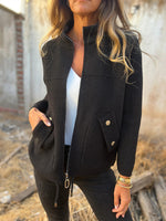 Avelora Women's High Collar Jacket - Warm Elegant Winter Coat with Pockets for Stylish Autumn Wear 0