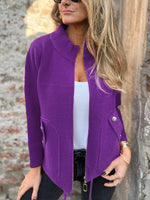 Avelora Women's High Collar Jacket - Warm Elegant Winter Coat with Pockets for Stylish Autumn Wear 2