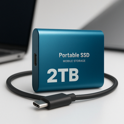 High-Speed External Portable SSD USB-C 1050MB/s