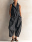 Black Jumpsuit | Structured Collar, Sleeveless Wide Leg 0