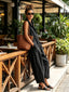 Black Jumpsuit | Structured Collar, Sleeveless Wide Leg 3
