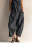 Black Jumpsuit | Structured Collar, Sleeveless Wide Leg 6