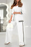 Blazer Set for Women | Single-Button Blazer, Stripe Trim Details 2
