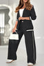 Blazer Set for Women | Single-Button Blazer, Stripe Trim Details 4