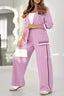 Blazer Set for Women | Single-Button Blazer, Stripe Trim Details 5