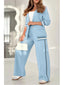 Blazer Set for Women | Single-Button Blazer, Stripe Trim Details 6