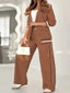Blazer Set for Women | Single-Button Blazer, Stripe Trim Details 7