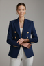 Blazer | Double-Breasted Front, Gold-Tone Buttons 0
