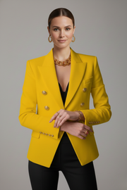 Blazer | Double-Breasted Front, Gold-Tone Buttons 8
