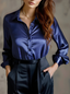 Blouse | Black Satin, Long Sleeves 3