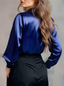 Blouse | Black Satin, Long Sleeves 4