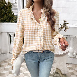 Blouse | Checked Pattern, Ruffle Details 1