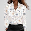 Blouse | Draped Cowl Neckline, Long Sleeve Satin 10