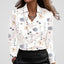 Blouse | Draped Cowl Neckline, Long Sleeve Satin 5