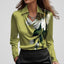 Blouse | Draped Cowl Neckline, Long Sleeve Satin 6