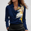 Blouse | Draped Cowl Neckline, Long Sleeve Satin 7