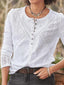 Blouse | Eyelet Design, Long Sleeve with Half Button Placket 0