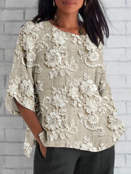 Blouse | Floral Pattern, Relaxed Fit 0