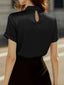 Blouse | Keyhole Neckline, Cuffed Short Sleeves 5
