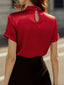 Blouse | Keyhole Neckline, Cuffed Short Sleeves 7