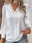 Blouse | Lace Trim, V-Neckline, Loose Fit 0