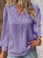 Blouse | Lace Trim, V-Neckline, Loose Fit 1
