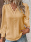 Blouse | Lace Trim, V-Neckline, Loose Fit 6