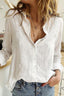 Blouse | Linen Fabric, Button-Down Front, Long Sleeve Tops 0