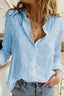 Blouse | Linen Fabric, Button-Down Front, Long Sleeve Tops 1