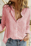 Blouse | Linen Fabric, Button-Down Front, Long Sleeve Tops 2