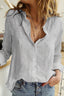 Blouse | Linen Fabric, Button-Down Front, Long Sleeve Tops 3