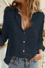 Blouse | Linen Fabric, Button-Down Front, Long Sleeve Tops 4
