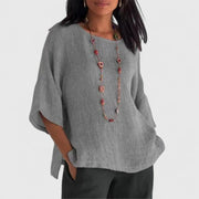 Blouse | Oversized Fit, Three-Quarter Sleeves, Linen 1