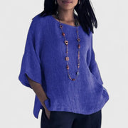 Blouse | Oversized Fit, Three-Quarter Sleeves, Linen 2