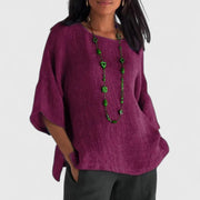 Blouse | Oversized Fit, Three-Quarter Sleeves, Linen 3